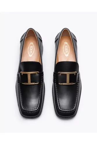 Leather moccasins with penny strap and T-buckle 20
