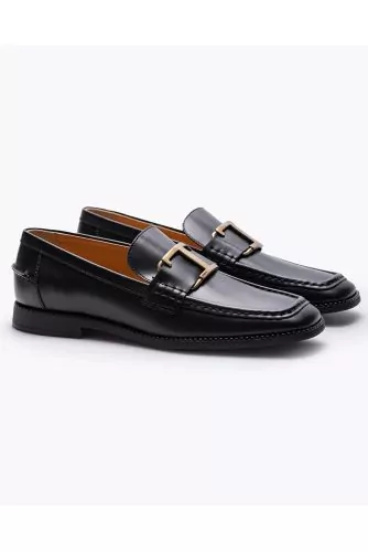 Leather moccasins with penny strap and T-buckle 20