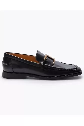 Leather moccasins with penny strap and T-buckle 20