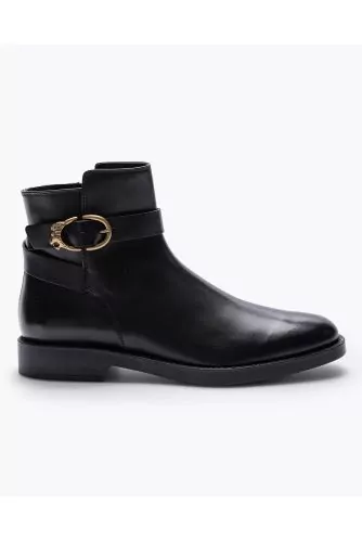Jodhpur - Leather boots with lion buckle flange
