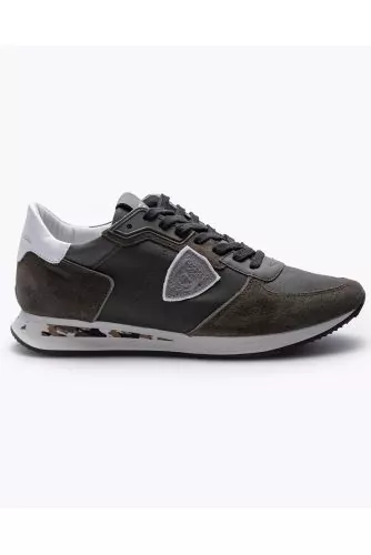 Tropez X - Split leather and leather sneakers with cut-outs and escutcheon 40