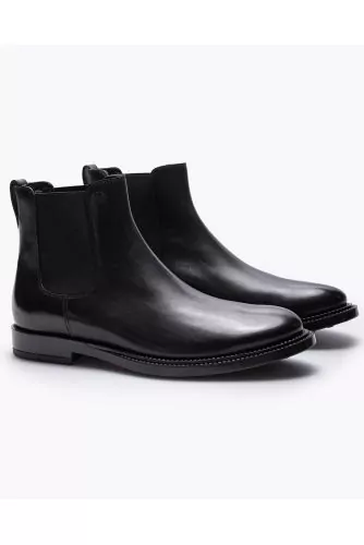 Bottines en cuir avec élastiques