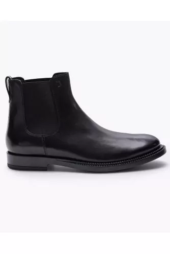 Bottines en cuir avec élastiques