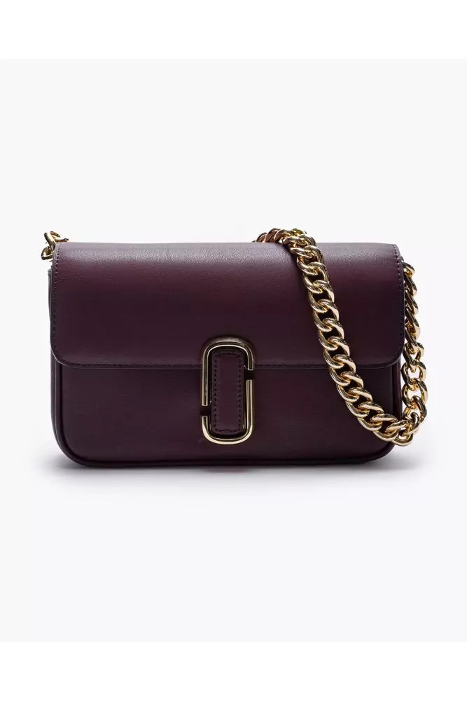 The J Shoulder Bag - Leather bag with shoulder strap and magnetic flap with logo