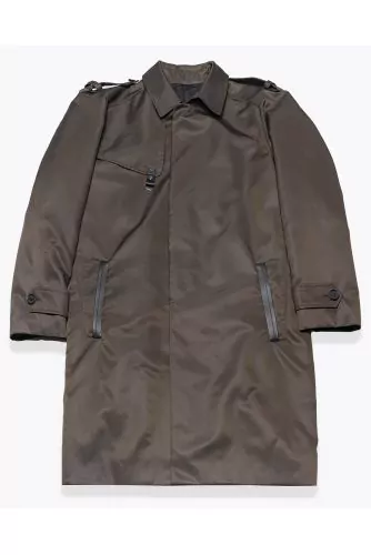 Trench-coat en nylon avec patte de boutonnage cachée