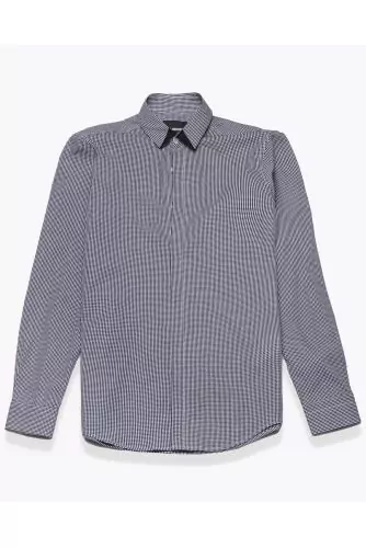 Stretch cotton shirt with gingham print