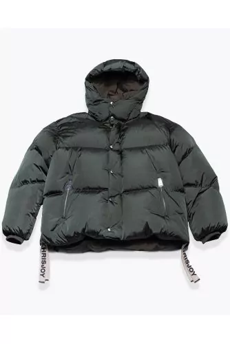 Matte nylon down jacket with reflections