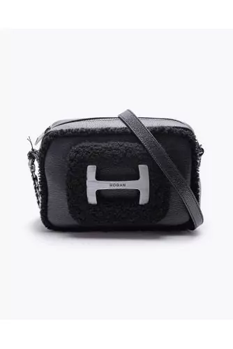Camera Bag - Grained leather bag and fake fur with H logo