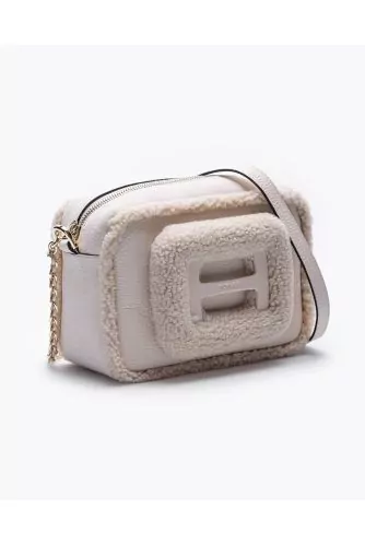 Camera Bag - Sac en cuir grainé et fausse fourrure avec logo H