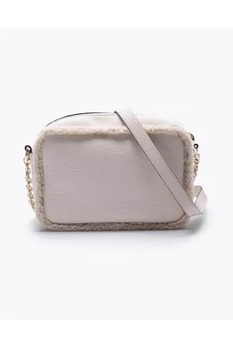 Camera Bag - Grained leather bag and fake fur with H logo