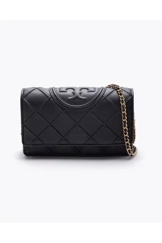 Fleming Soft Chain Wallet - Leather bag with stitched flap and chain