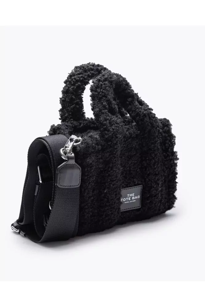 Teddy Tote Micro - Sac en textile duveteux et étiquette en cuir