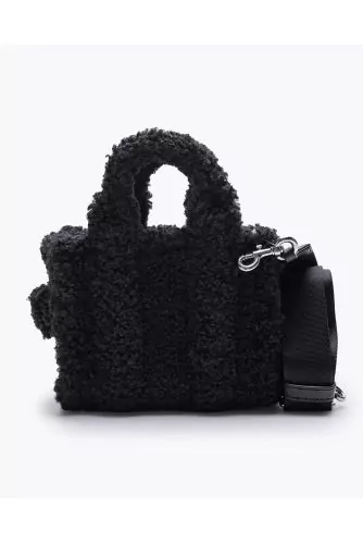 Teddy Tote Micro - Bag in sheep-style fabric and leather label