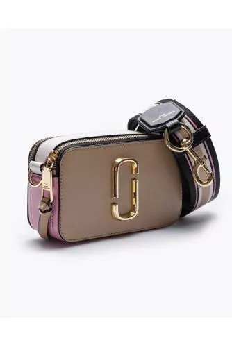 Marc Jacobs black snapshot bag with pink gold straps