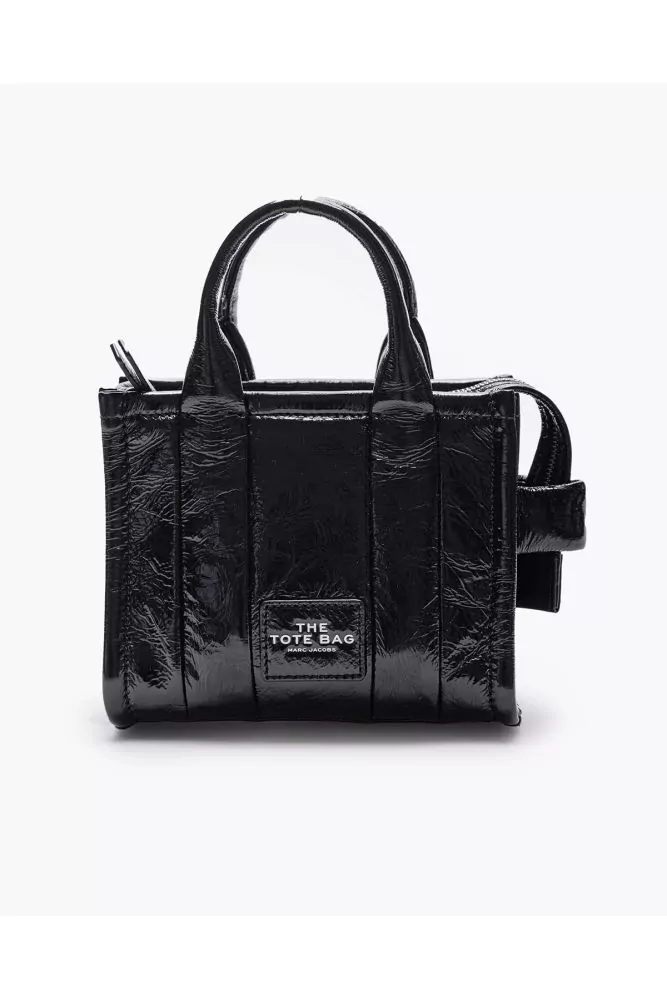 The Shiny Crinkle - Frowned varnished leather bag with shoulder strap