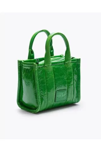 The Shiny Crinkle - Frowned varnished leather bag with shoulder strap