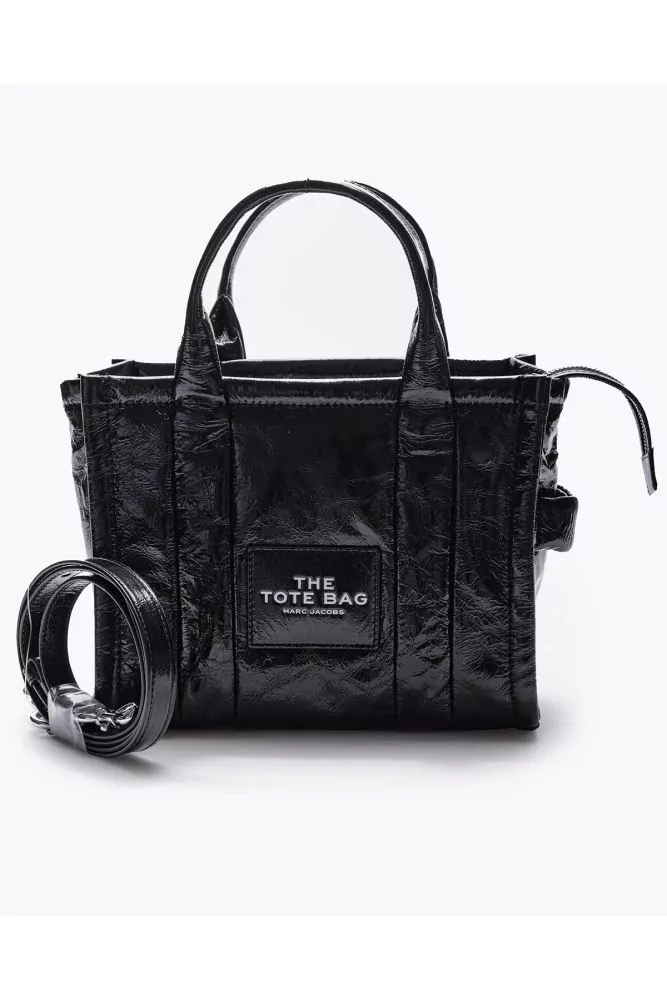 Marc Jacobs The Crinkle Leather Mini Tote Bag Black