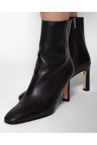 Bottines en cuir avec fermeture éclair 80