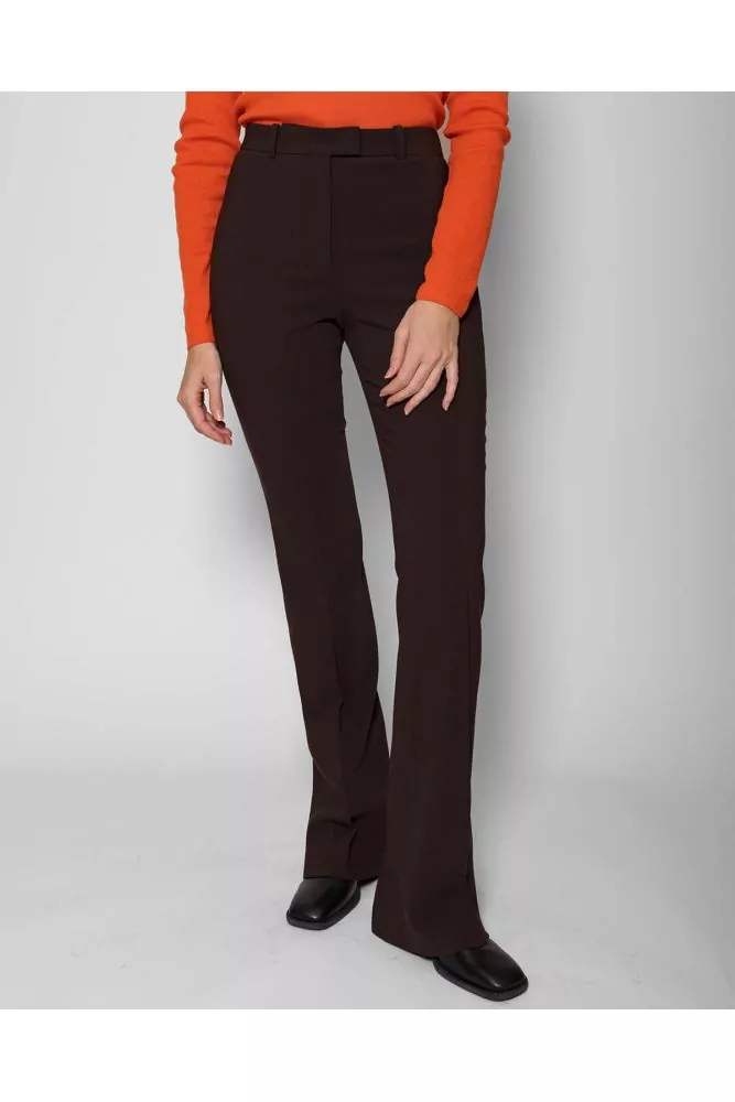 Pantalon taille haute en laine