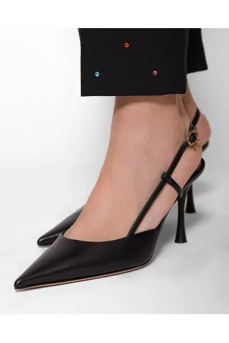 Leather cut shoes with pointed toe 85