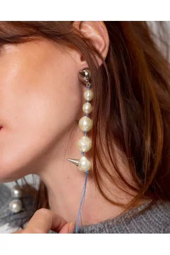 Boucles d'oreilles à clip avec perles et clous