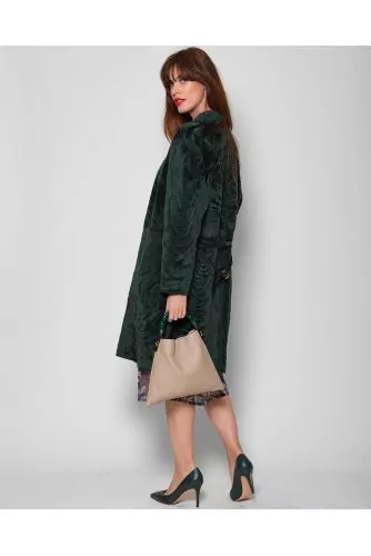 Reversible coat in fur and nappa leather LS