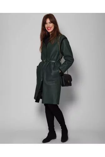 Manteau réversible en fourrure et cuir nappa ML