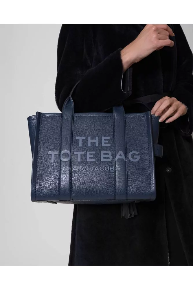 Small Leather Tote Bag in Blue - Marc Jacobs