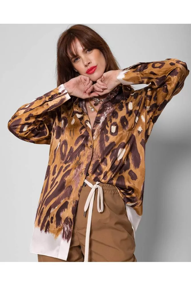 Chemise en viscose avec imprimé animalier