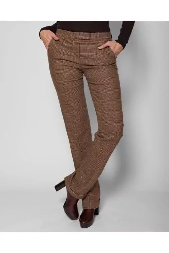 Pantalon en laine avec imprimé Prince de Galles