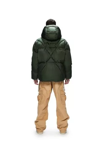 Matte nylon down jacket with reflections