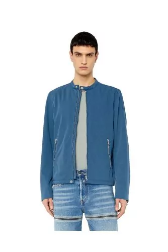 Blouson biker en coton avec zip