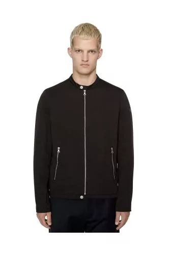 Cotton biker jacket with zip