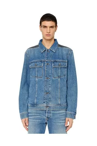 Denim jacket with inserts