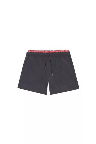 Nylon swim shorts with elastic monogram