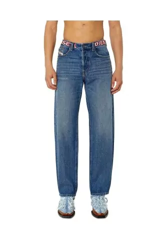 2010 007k9 Straight Jeans - Jean droite en denim avec ceinture à logo - Longueur 32