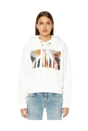 Cotton sweatshirt with mirror and face application