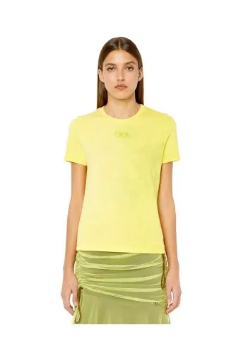 T-SLI-G3 -T-shirt en jersey coton délavé avec logo gaufré