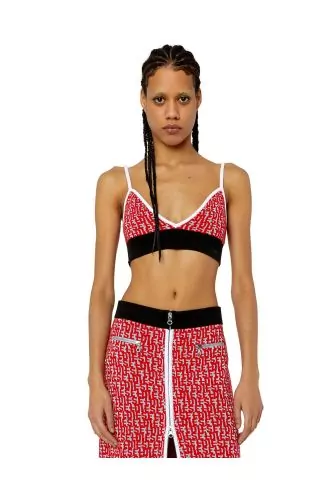 Brassière en coton et élasthanne avec un motif logo