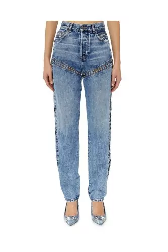 D-PILUT - Jeans with lace inserts