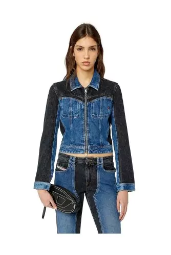 Veste en jean avec inserts de jean foncé