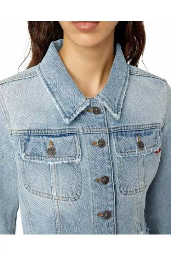Denim jacket cut close to the body
