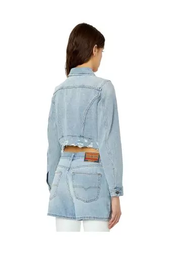 Denim jacket cut close to the body