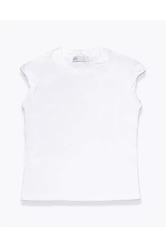 Jersey cotton T-shirt with round collar