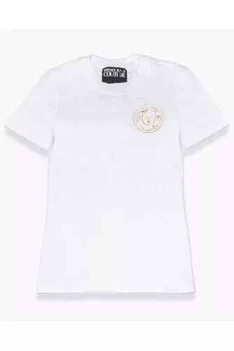 Cotton T-shirt with round logo on the heart SS