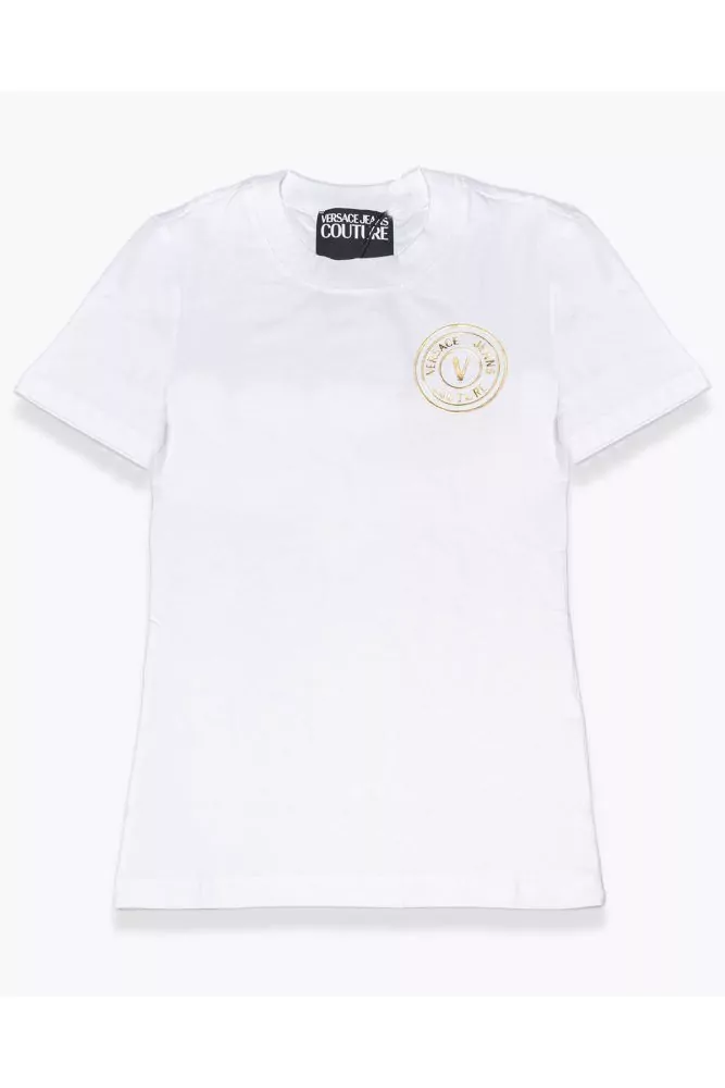 Cotton T-shirt with round logo on the heart SS