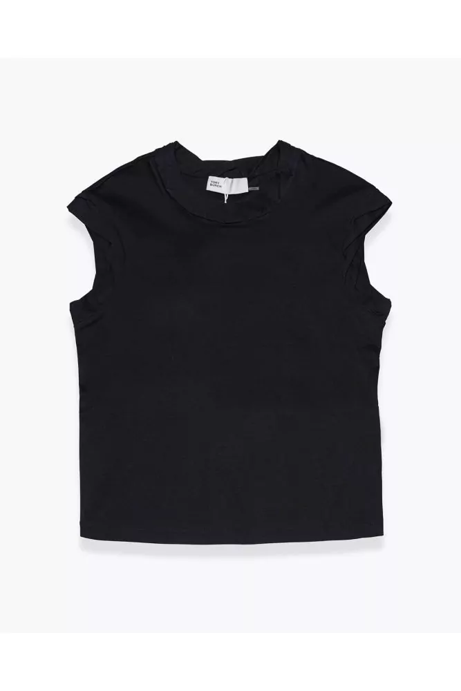 Jersey cotton T-shirt with round collar