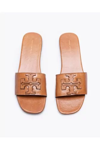 Stak Logo Side - Leather mules with logo band