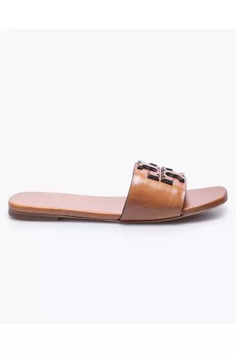 Stak Logo Side - Leather mules with logo band