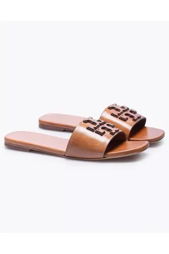 Stak Logo Side - Leather mules with logo band